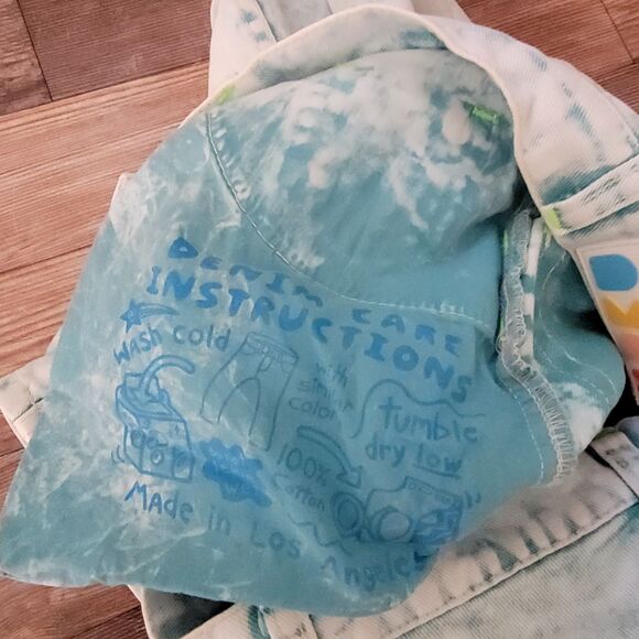 Mokuyobi Denim Jeans Women 26 Mint Green Acid Wash High Rise Tapered Pants Retro - Picture 11 of 12